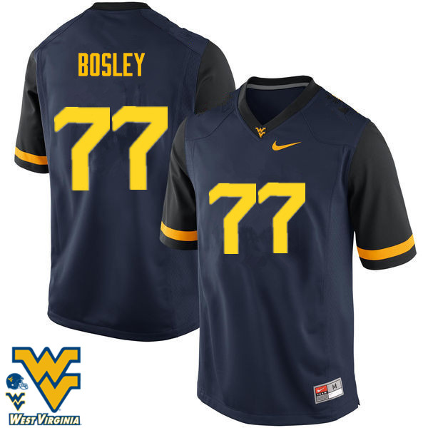 Men #77 Bruce Bosley West Virginia Mountaineers College Football Jerseys-Navy